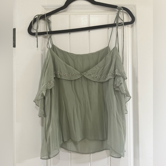 COPY - Zara Tied Embroidered Wrinkled Top - Picture 3 of 4